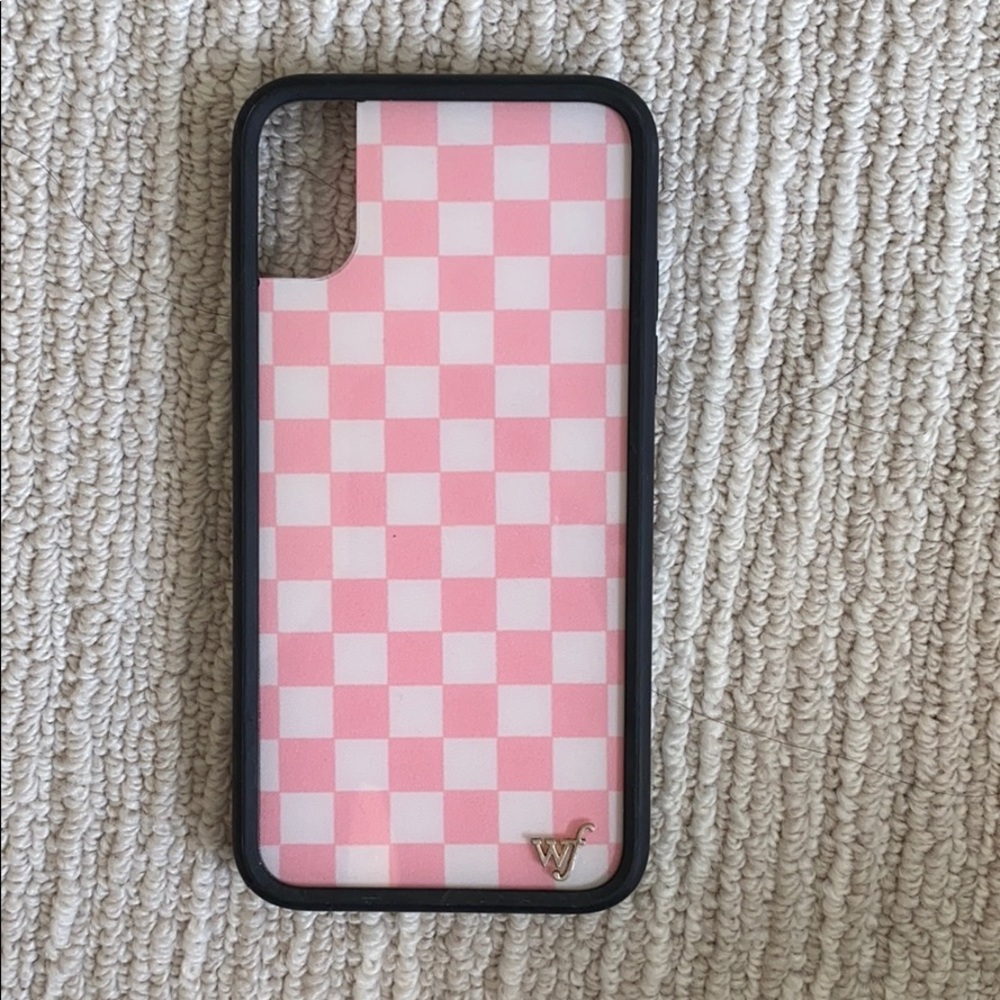 iPhone X “Pink Checkers” Wildflower case